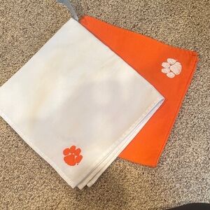 Orange and White Paw Print Napkins